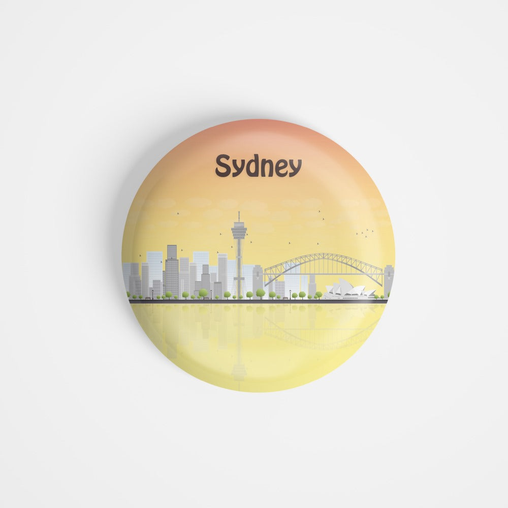 dhcrafts Round Fridge Magnet Multicolour Places Sydeny Capital Of New South Wales, Australia Glossy Finish Design Pack of 1 (75 mm)
